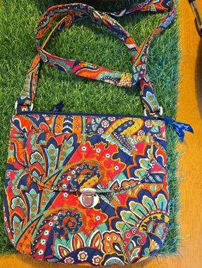 Vera Bradley Navy Multi Paisley Quilted Crossbody